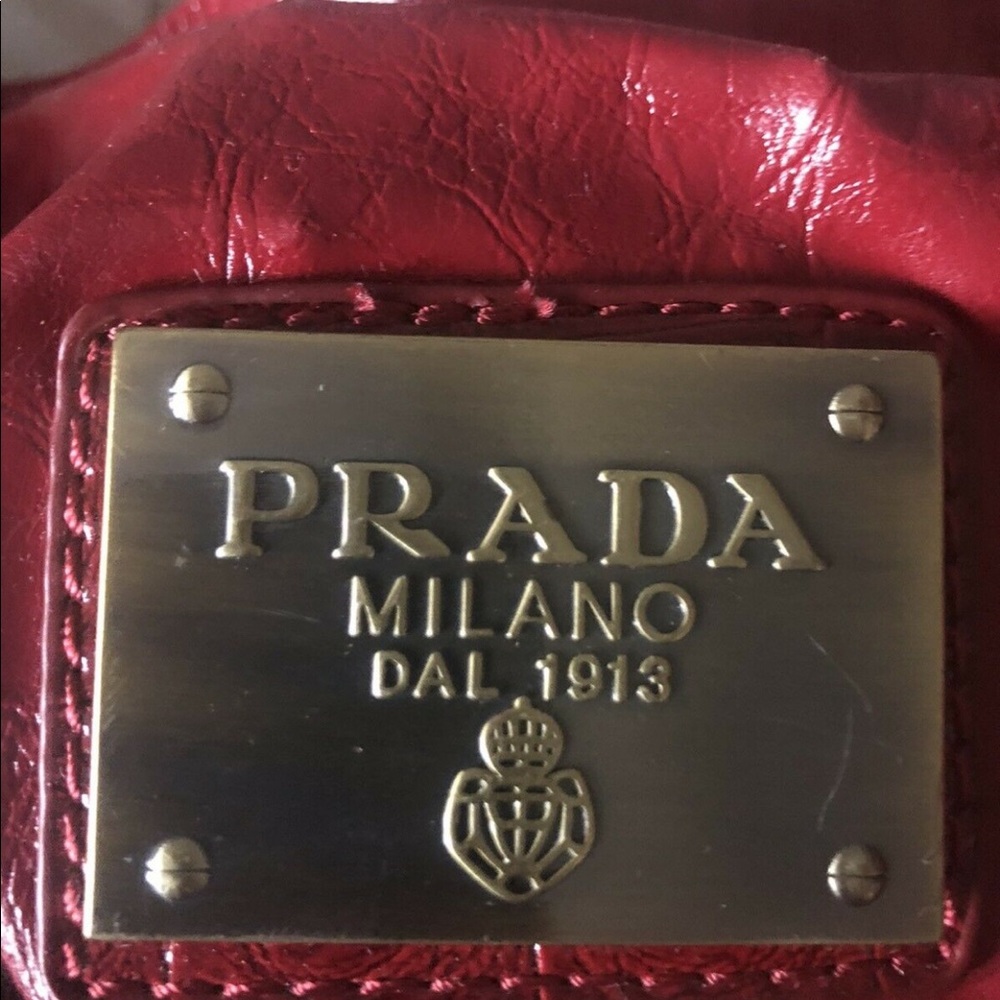Prada purse dark red leather